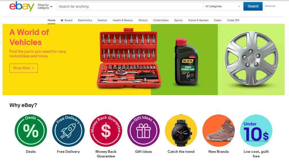 ebay.com các trang web mua hàng tại mỹ